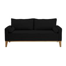 Black Microfiber 4 Seater Lounger Sofa