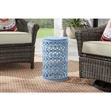 Ruby Outdoor 12 Lace Cut Iron Side Table White