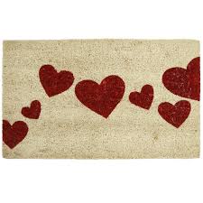 Red Hearts 30 In X 18 In Door Mat