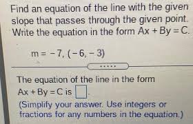 Answered Find An Equation Of The Line