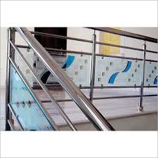 Polished Stainless Steel Glass Balcony