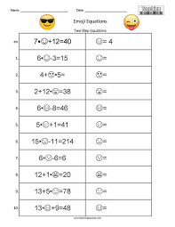 Emoji Equations Two Step Problems A
