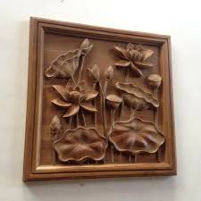 Teak Wood Carving Panel With Frame