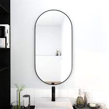 Oval Wall Mounted Mirror Bathroom Pill