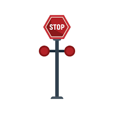 Stop Sign Barrier Icon Flat Vector