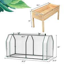 Costway Wood Raised Garden Bed With