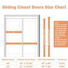48 In X 80 In 5 Lites Frosted Glass Mdf Closet Sliding Door With Har