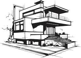 Modern House Sketch Vector Art Icons