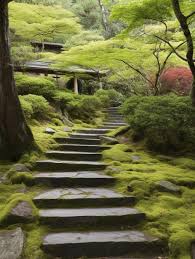 A Path In A Japanese Garden With A Tree