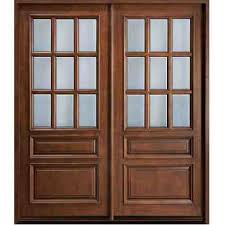 Diyar Wood Double Door Half Glass Half