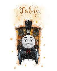 Toby The Train Watercolor Print Thomas