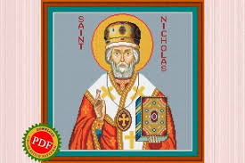 Saint Nicholas Icon Cross Stitch