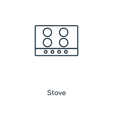 White Background Stove Vector Icon