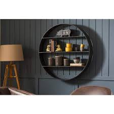 Round Metal Wall Decor With 4 Shelves
