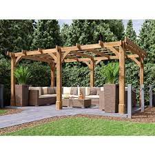 wooden pergola garden shade plant frame