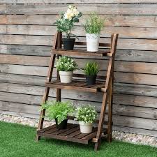 Brown Wood Plant Stand