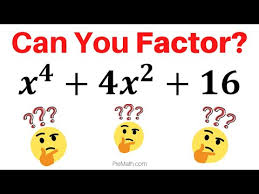 How To Factor Fourth Degree X 4