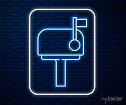 Glowing Neon Line Mail Box Icon
