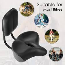 Oversized Universal Bike Seat With Backrest 11 8 In W X 13 In L Bicycle Tricycle Saddle Seat With Back Support