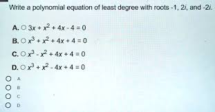 Polynomial Equation Of Least Degree