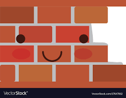 Brick Wall Flat Icon Colorful Kawaii
