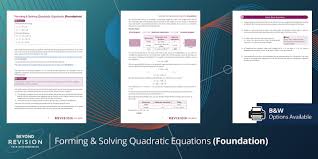 Solving Quadratic Equations Foundation