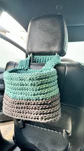 Car Headrest Waste Basket Car Crochet
