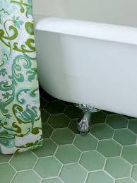 Green Tile Bathroom Floor