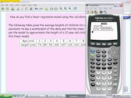 Linear Regression Models Using A