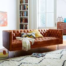 West Elm Modern Chesterfield Leather