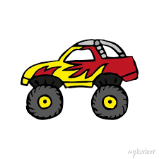 Cartoon Monster Truck Icon Side View