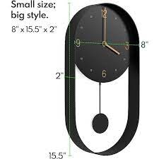 Cubilan Black Modern Pendulum Wall Clock