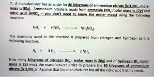 Molar Mass Is 80g Ammonium Nitrate