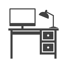 Office Desk Glyph Icon Iconbunny