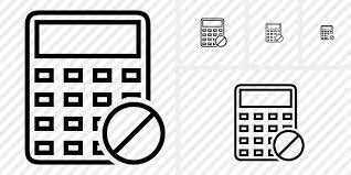 Calculator Block Icon Outline Black