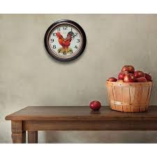 Red Rooster Wall Clock 14877bg 3521
