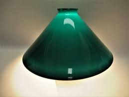 Vintage Green Cased Milk Glass Light