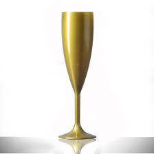 Gold Plastic Champagne Flutes