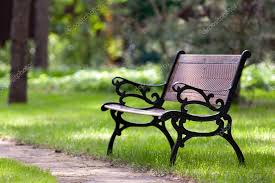 Stylish Bench In Park Stock Photo