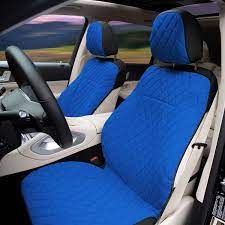 Fh Group Prestige79 47 In X 1 In X 23 In Diamond Stitch Neosupreme Front Car Seat Cover Set Blue