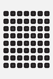 Dark Grey Matte Black Ios14 Icon Pack