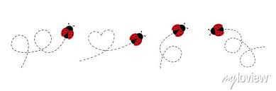 Cute Ladybug Icon Set Ladybugs Flying