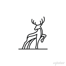 Deer Line Unique Ilration Logo Icon