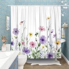 Watercolor Fl Shower Curtain Pink