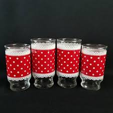 Vintage Dots And Lace Glass Tumblers