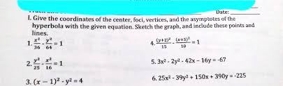 Center Foci Vertices