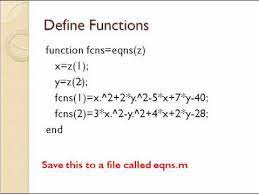 Nar Algebraic Equations In Matlab