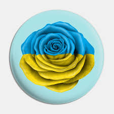 Ukrainian Flag Rose Ukraine Pin