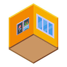 Home Office Room Icon Isometric Of Home