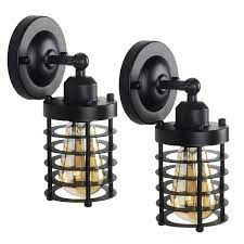 Black Metal Wall Sconce With Mini Cage